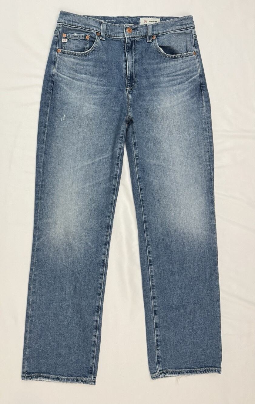 AG Adriano Goldschmied Brinley Mid Rise Straight Jeans 29 Japanese Denim Blue